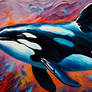 Killer Whale Wallpaper Palette Knife