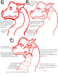 How to Draw A Basic Dragon Head(Side View)(2/3)
