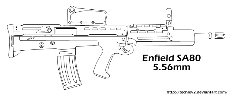 Sa80 Rifle Drawing Enfield SA80 by TechieV2 on DeviantArt