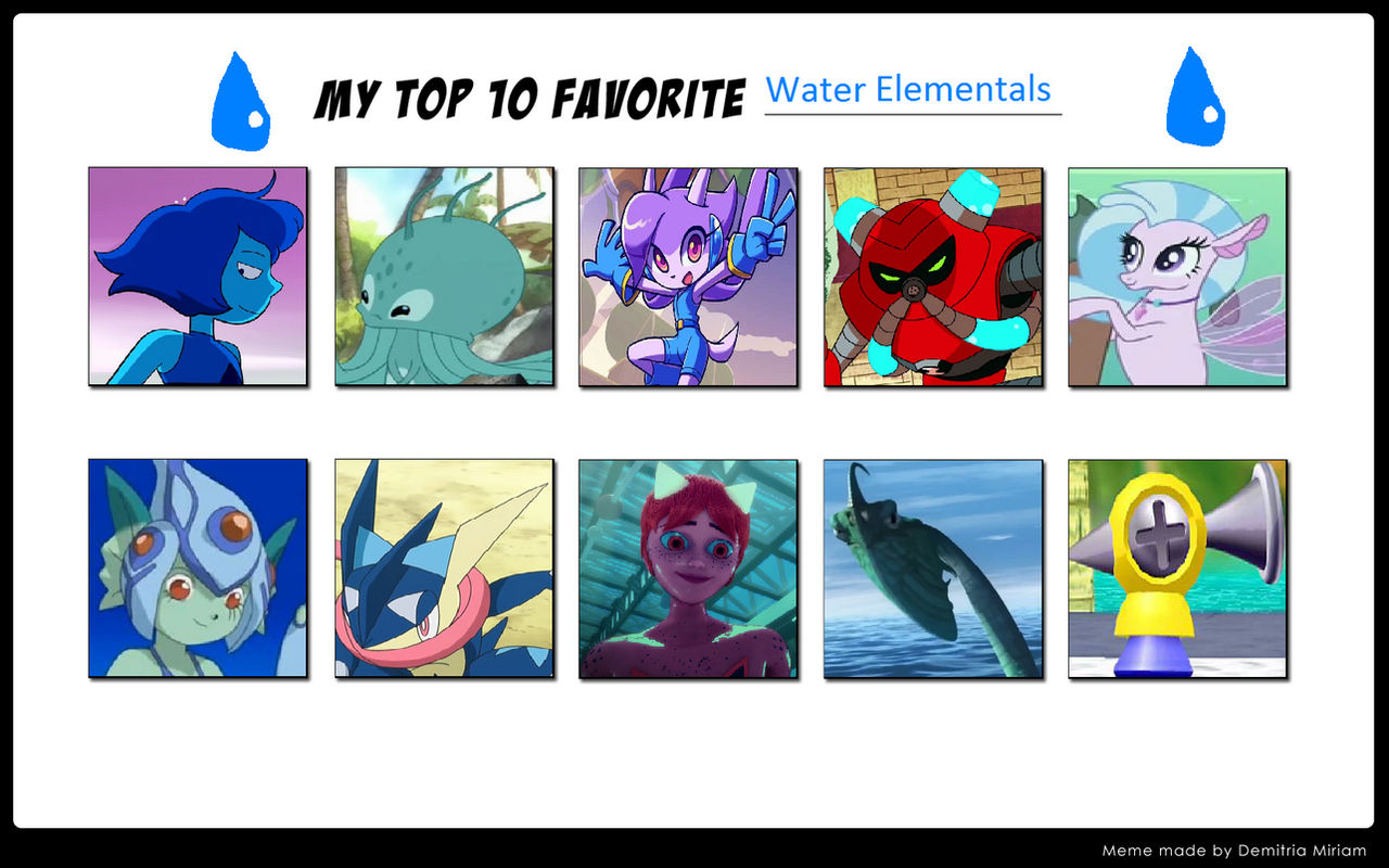 Top 10 favorite water elementals by Negaboss2000 on DeviantArt