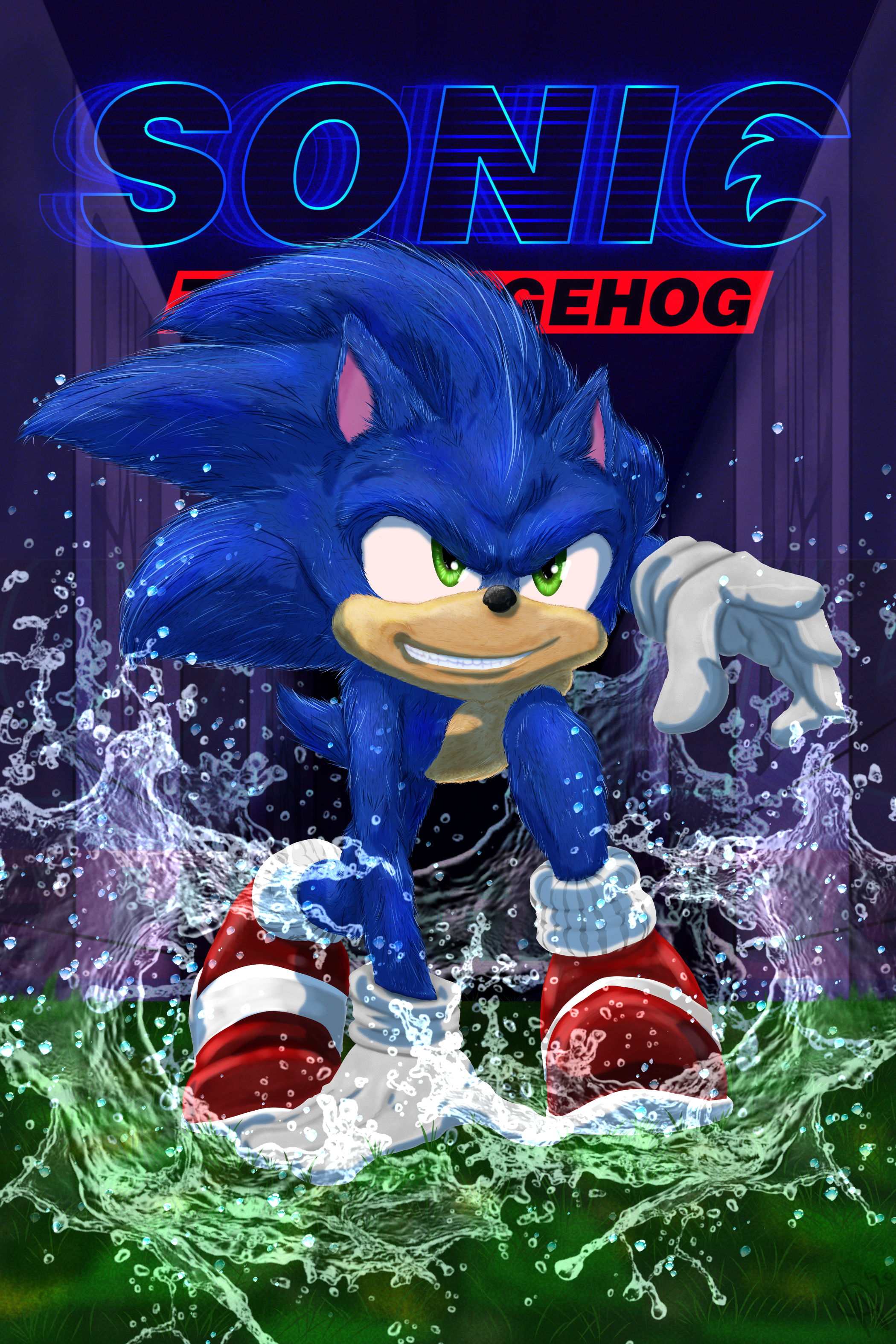 randomuser2000 on X: @premydaremy i photoshoped the sonic movie poster  with some fan art and i hope this could be the final design voor sonic in  the upcoming movie.  / X