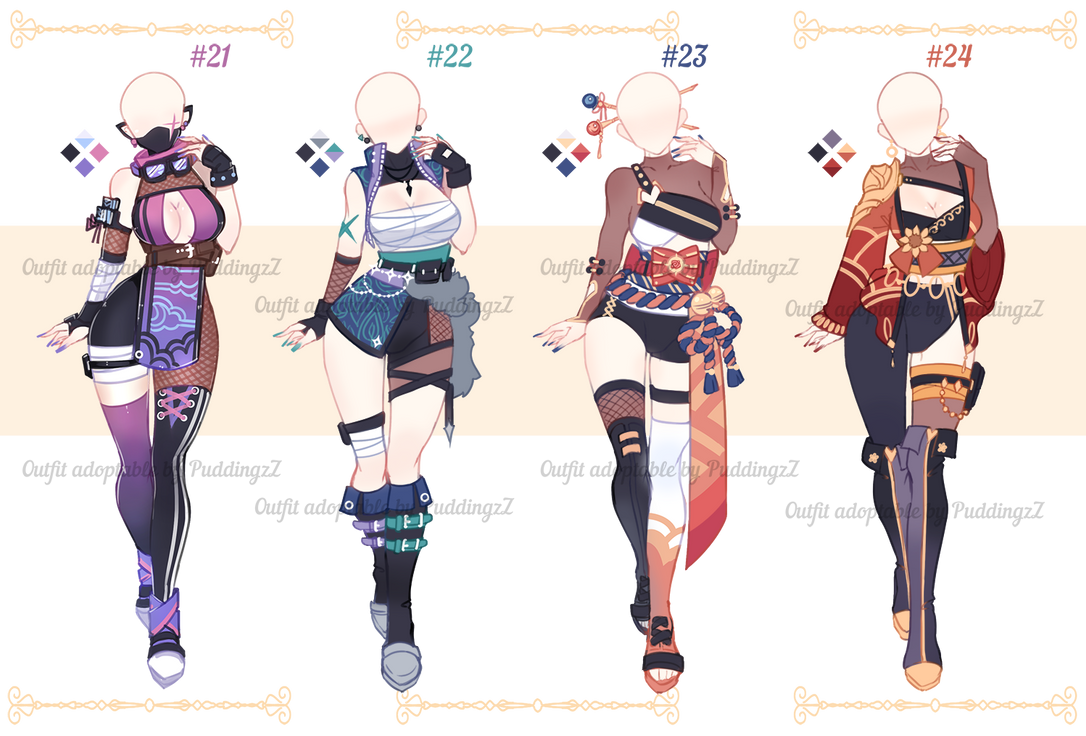 Adoptable Outfit batch #07 [closed ty!] by PuddingzZ on DeviantArt