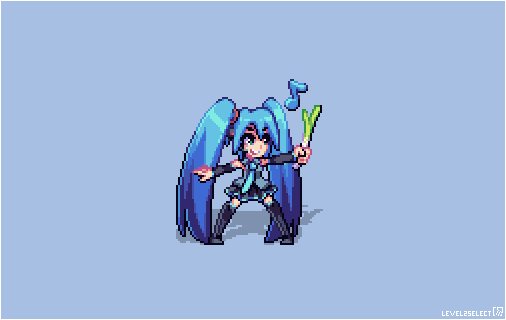 Hatsune Miku (Vocaloid) | Pixel Art