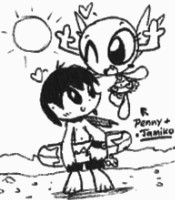 [Penny and CJ] Jamiko and Penny on the beach=^w^=