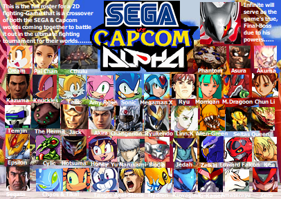 SEGA vs. CAPCOM Alpha roster by Kainsword-Kaijin on DeviantArt