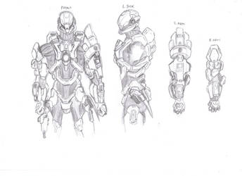 Spartan pencil character design 001