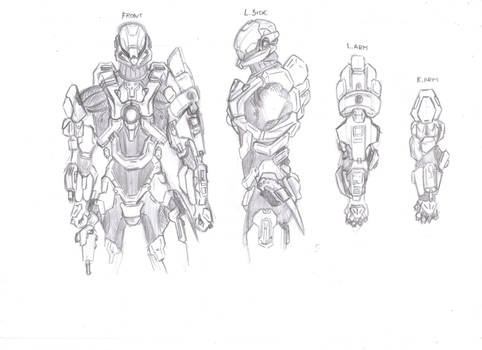 Spartan pencil character design 001