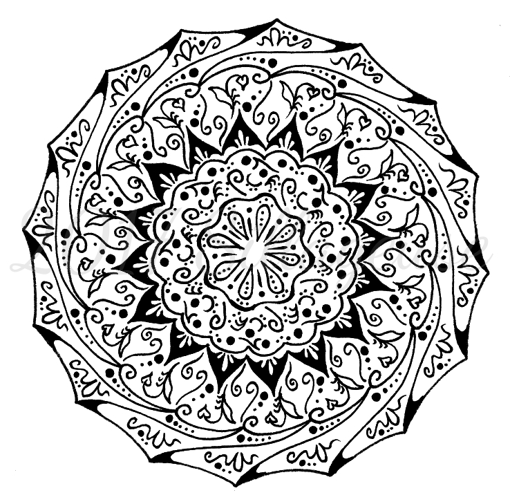 Zentangle WIP by Sillageuse