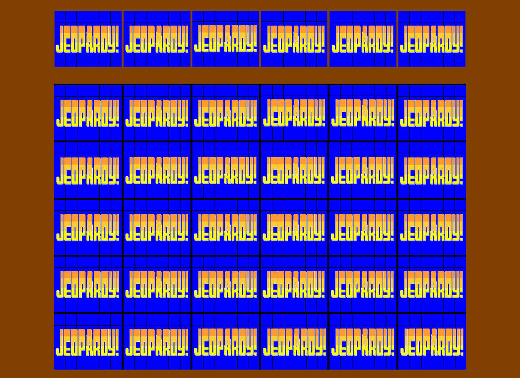 Jeopardy board--pre-setup by BKA-Chief on DeviantArt