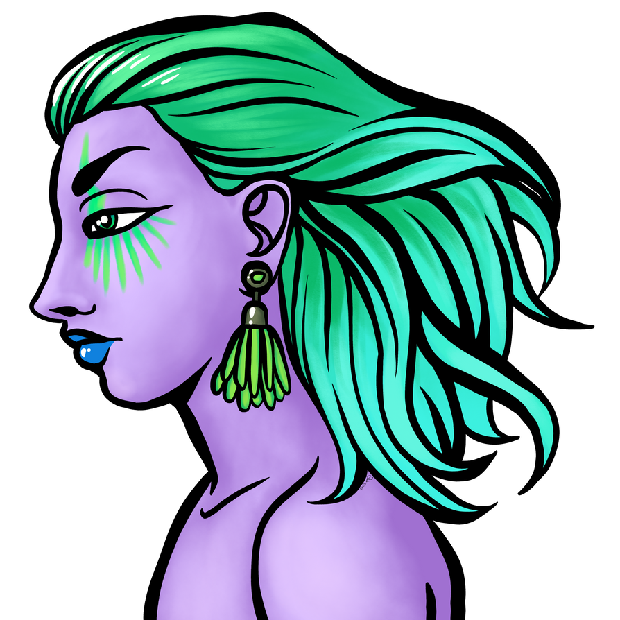 Profile in Purple and Green by YarnWolf on DeviantArt