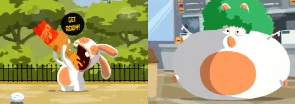Raymon Rabbits Fat Rabbit Meme Fat Moments: Rayman Raving Rabbids: TV Party by KingSizeTraci on DeviantArt