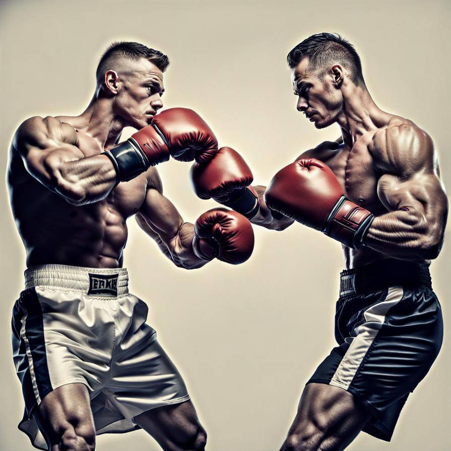 2 Muscular Men Boxing by jasonbootland1974 on DeviantArt