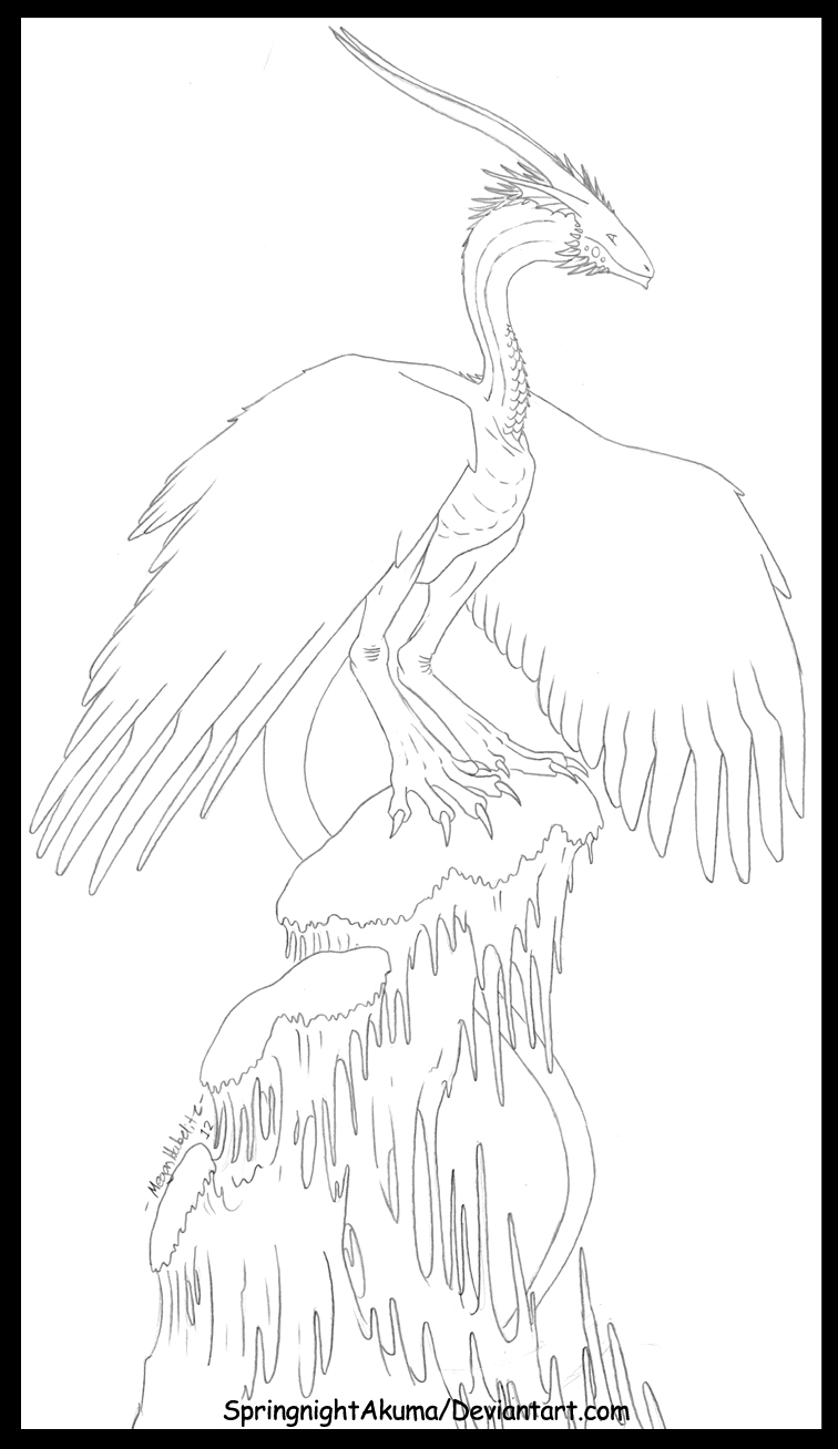 SpringnightAkuma Wyvernoid ID LineArt-uncolored-