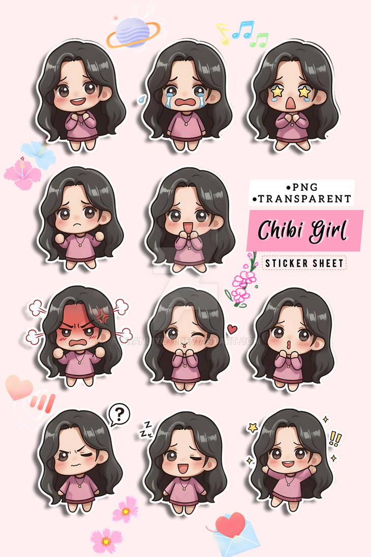 Chibi Girl digital sticker by dhanijyoti on DeviantArt