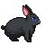 Free Black Bunny Icon