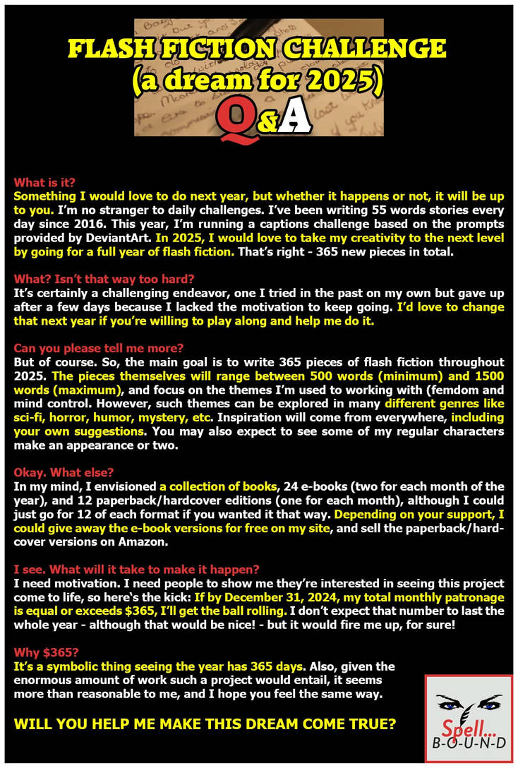 Flash Fiction Challenge - A Dream for 2025 by sbspellbound on DeviantArt