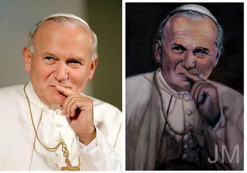 Pope John Paul II - acrylic paint