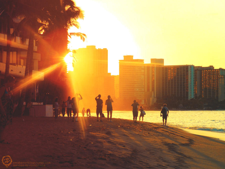 Sunrise on Waikiki Beach