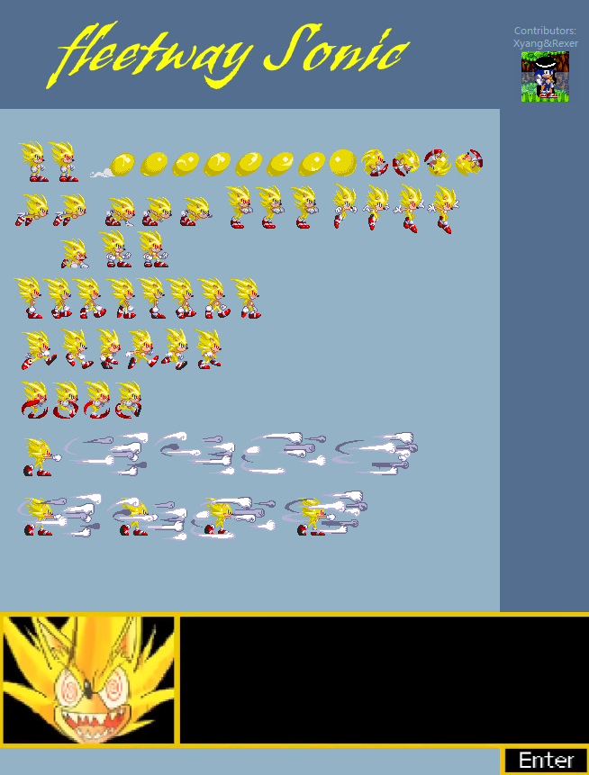 Fleetway Sonic Sprite Sheet by Xyang123456 on DeviantArt