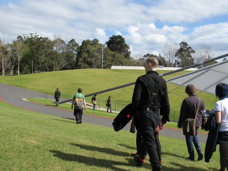 Walking to the bowl