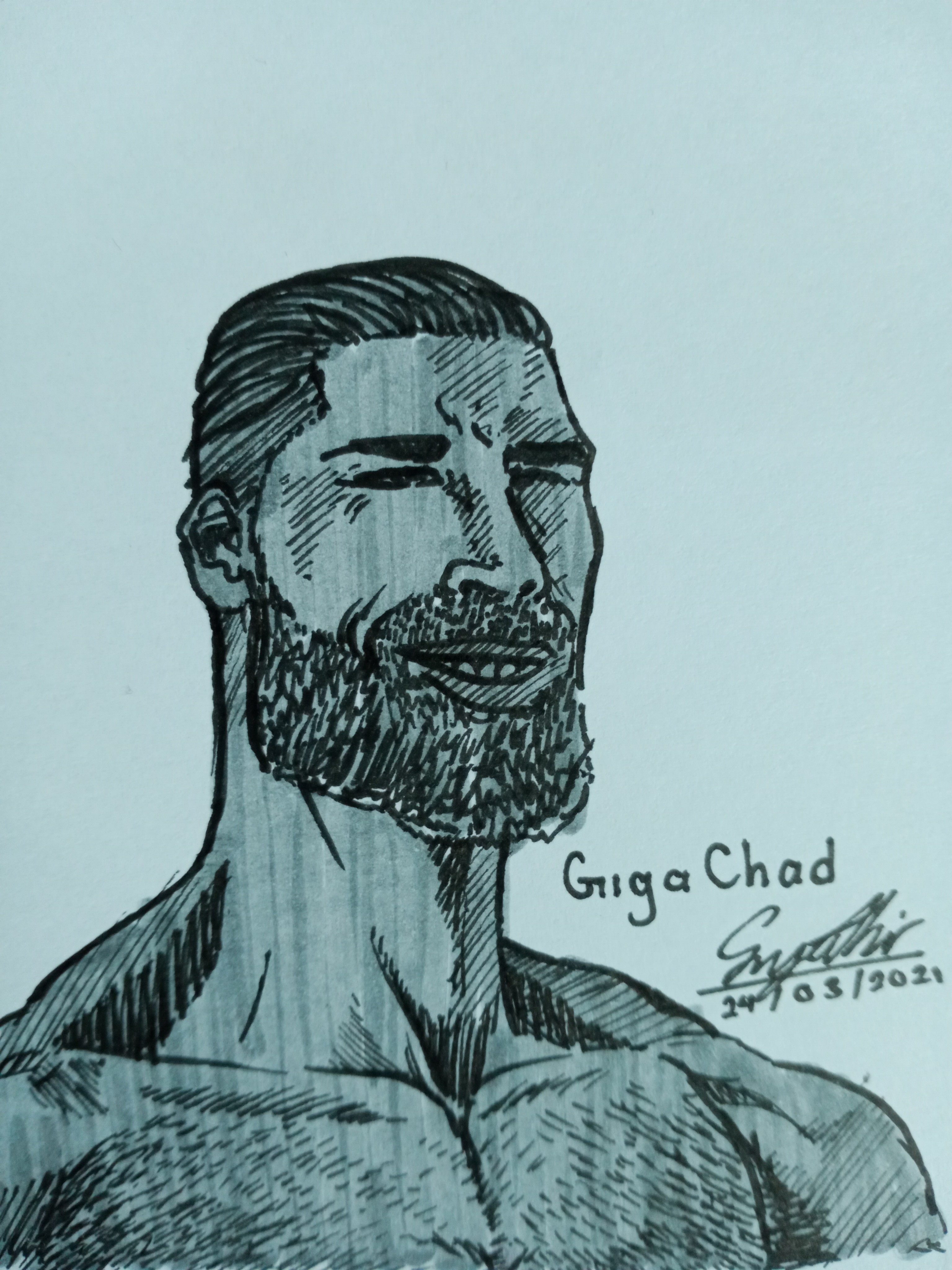 Gigachad drawing, GigaChad