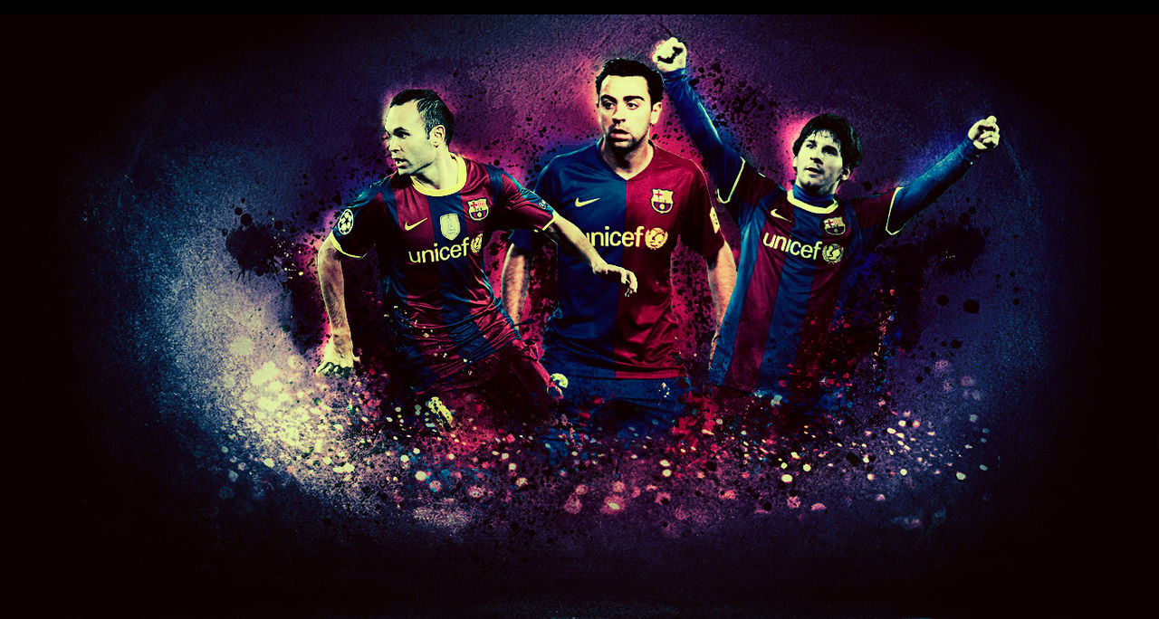 Messi Xavi Iniesta FC BARCELONA [SpeedArt]
