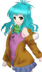 Kawaii Anime Girl Lineart { coloured }