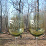 Zelda Royal-Hylian Crest Green Tint WineGlass Set