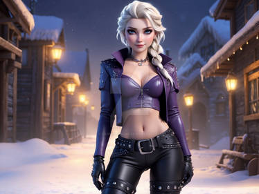 Elsa's Rebel Chic: Leather and Studded Beauty