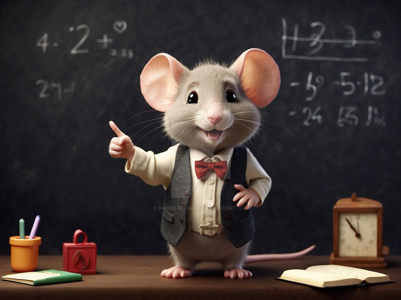 Math Rat Klaus the Little mouse - Math professor by DanielBDesigns on DeviantArt