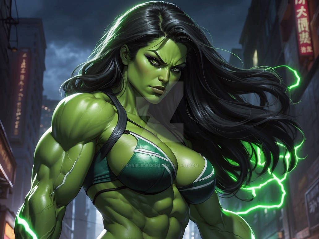Muscular Magnetism: She-Hulk's Physical Appeal by DanielBDesigns on