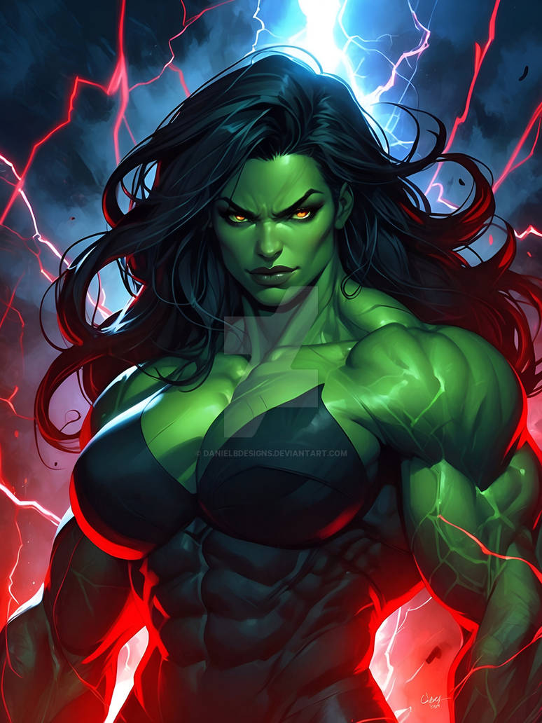 Woman Hulk Rage Titan's Rage: She-Hulk on the Brink of Fury by DanielBDesigns on DeviantArt