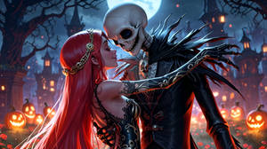 Eternal Moon: Jack and Sally's Bewitching Embrace