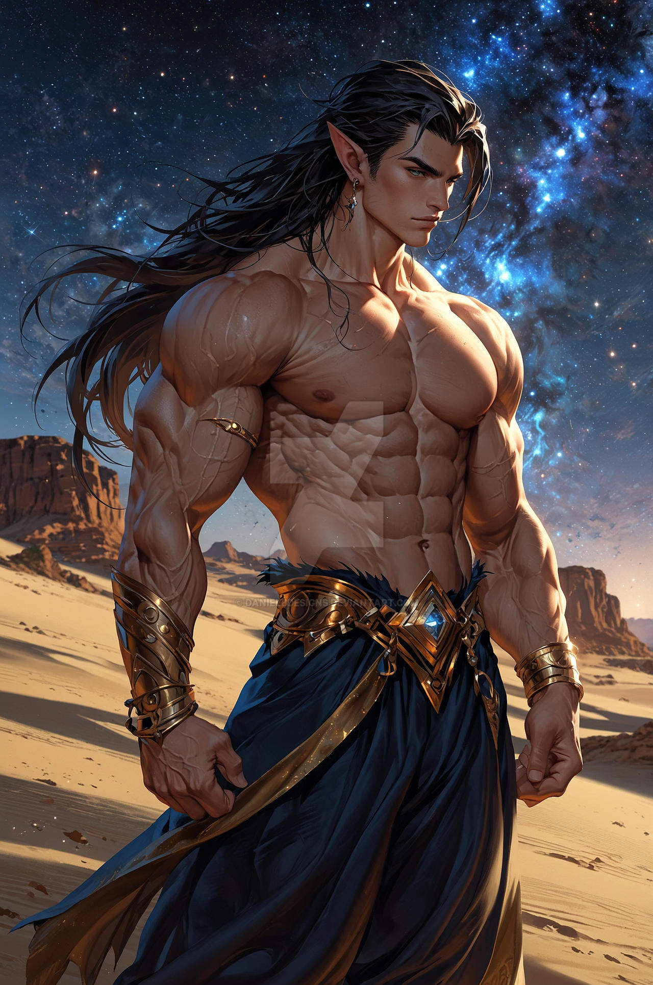 Buff Elf Man Starry muscles - The majestic elf by DanielBDesigns on DeviantArt