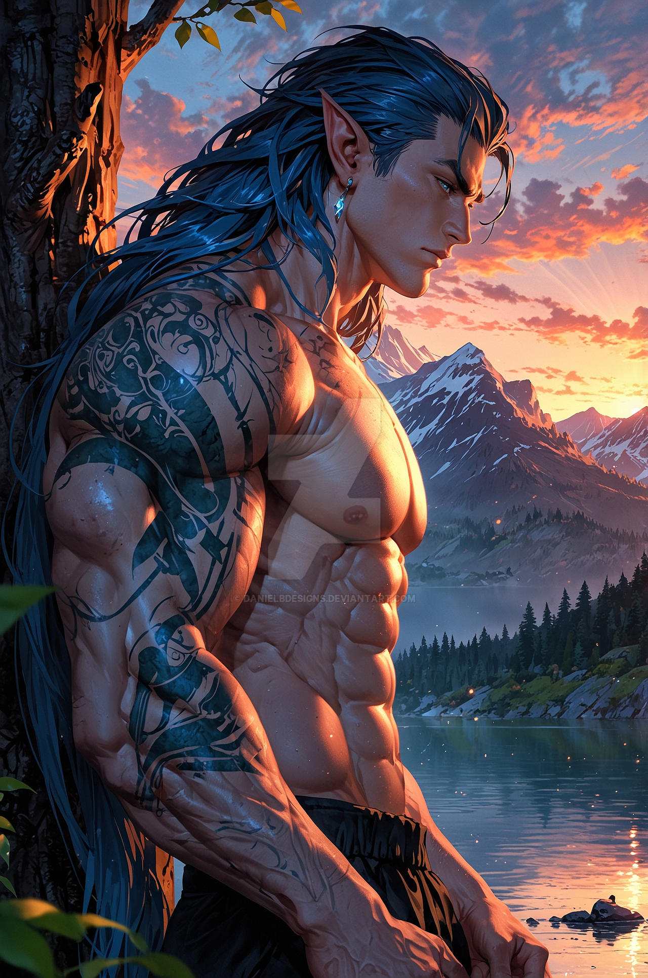 Buff Elf Man Muscular guardian - The alluring elf at sunset by DanielBDesigns on ...