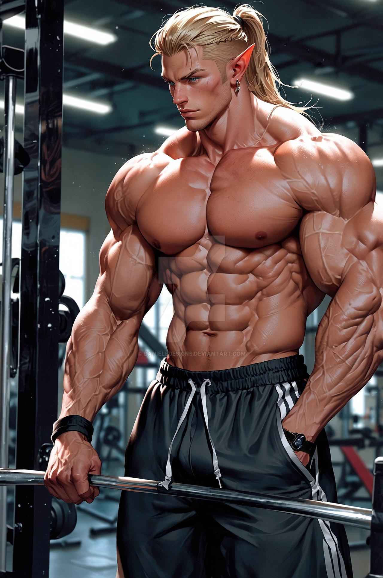 Buff Elf Man Fantasy strength - The sculpted elf at the gym by DanielBDesigns on ...