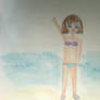 Swim girl colored in