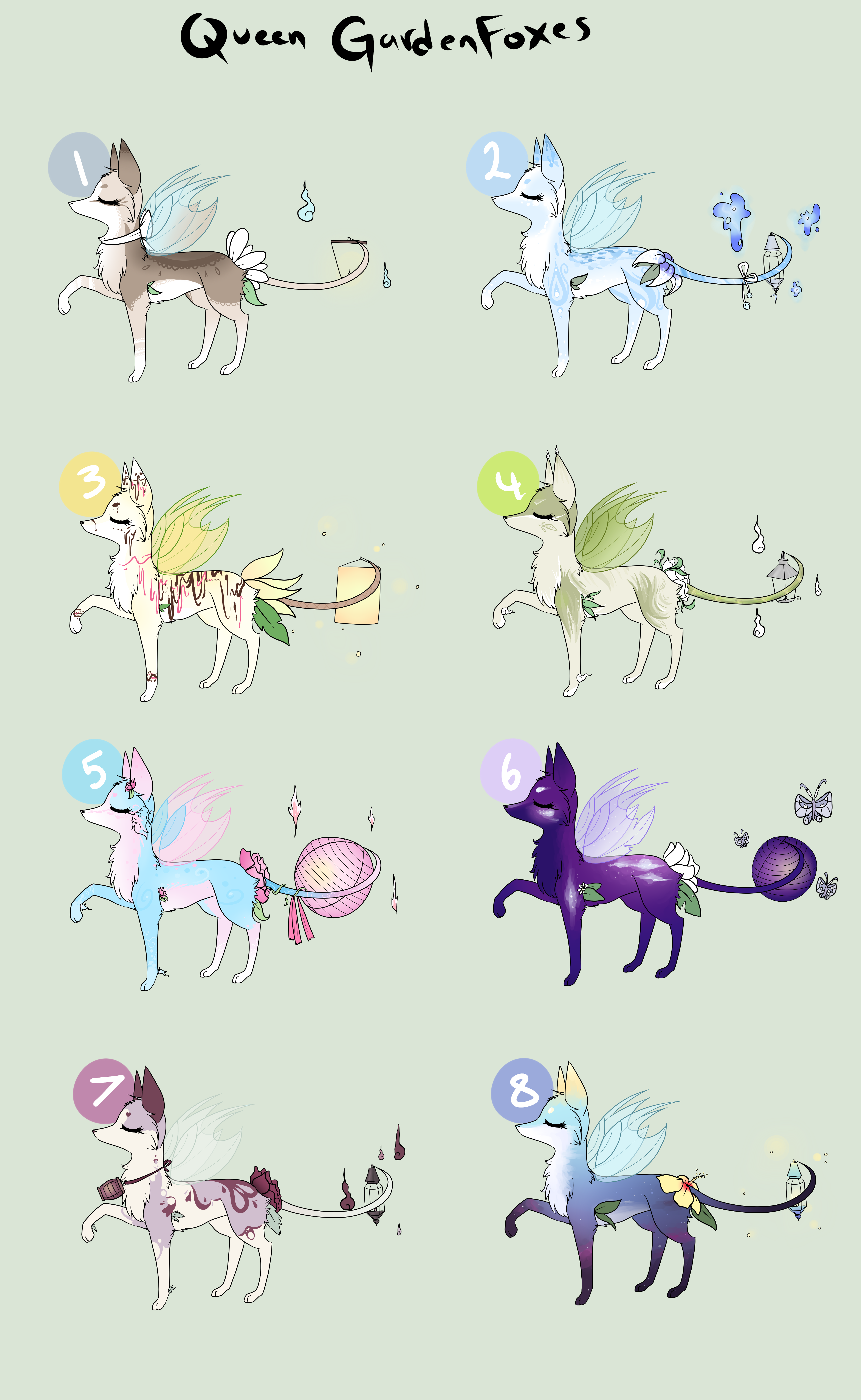 Queen GardenFox adopt sheet auction 2: only 1 left