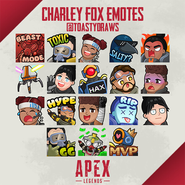 Apex Legends Twitch Emotes By Charleyfoxart On Deviantart Apex Legends Twitch Emotes By Charleyfoxart On Deviantart