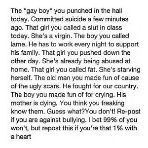 Stop bullying people