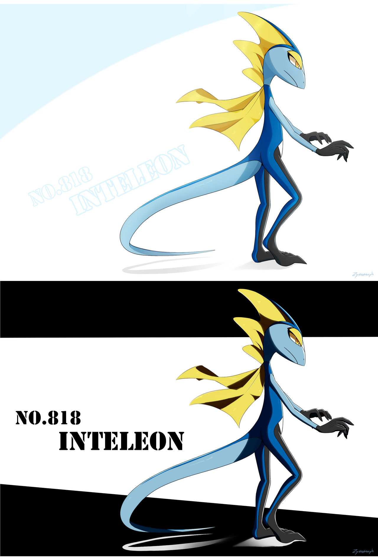 Inteleon Draw Inteleon by ZymonasYH on DeviantArt