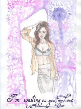 The woman in purple (aquarell)