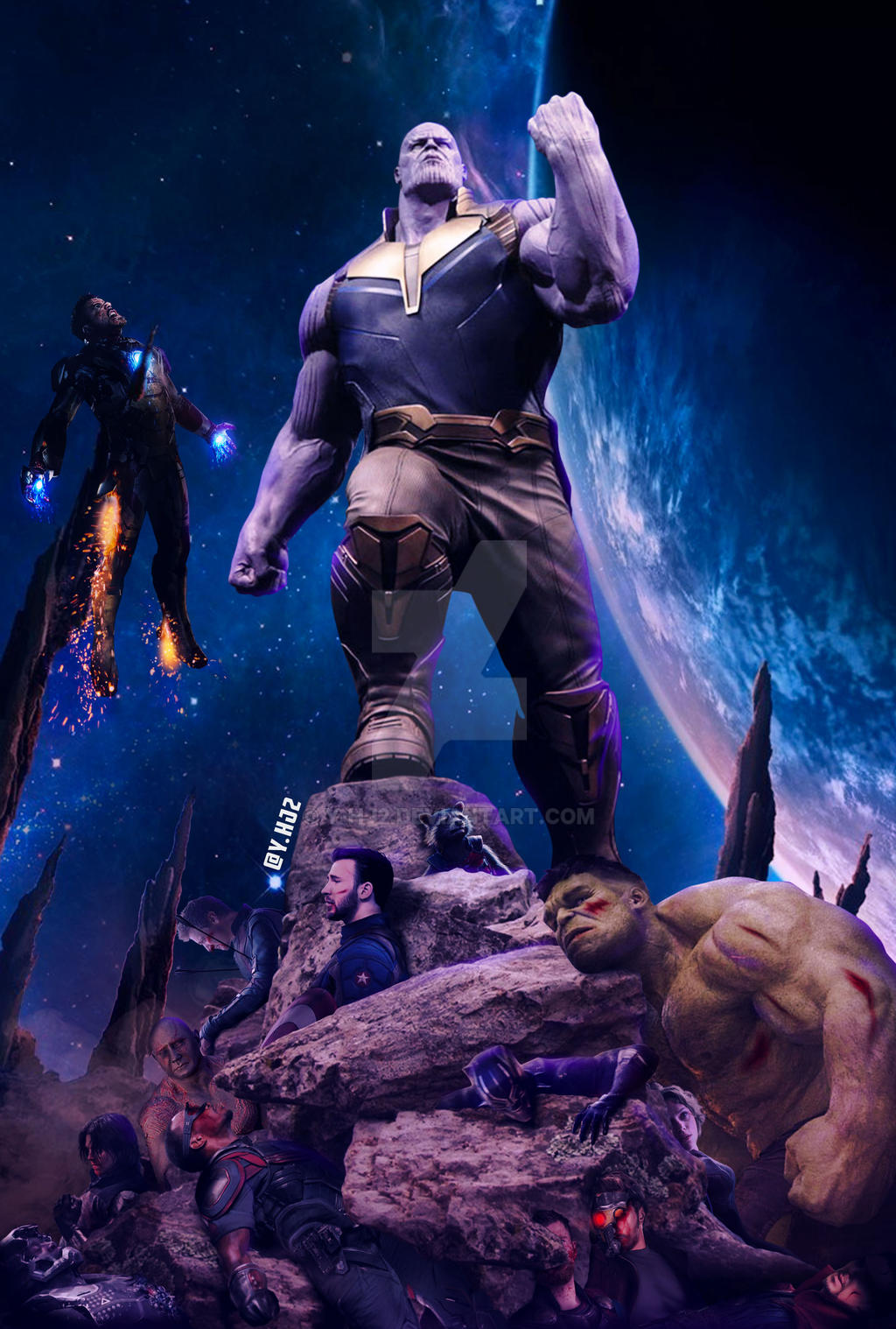 Avengers Infinity War Thanos Poster By Yhj2 By Y Hj2 On Deviantart