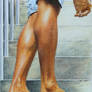 A Man Standing on Steps