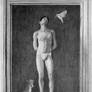 *Standing Man Posing with a Bird, Dog, a Cobra*