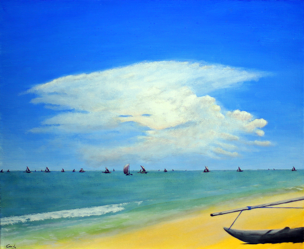 *Seascape with Fishing Boats and Cloud Formation*