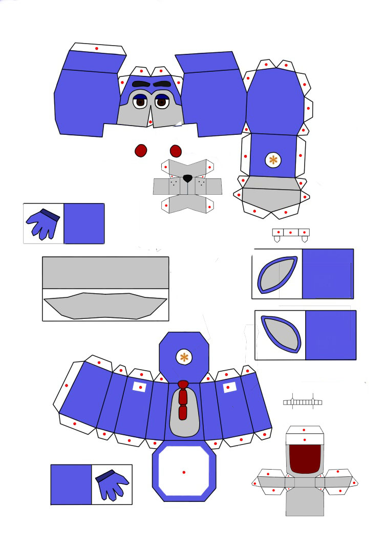 five nights at freddy's papercraft Sugar Pt1 v2.0 by