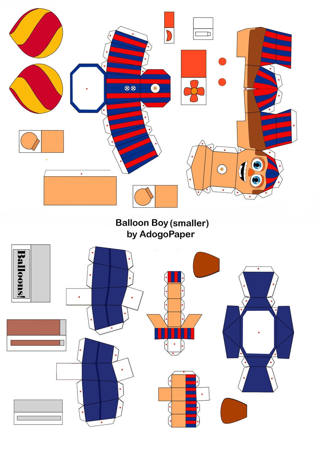 template nigthmare balloon boy created by:Fnaf papercraft #nigthmareba