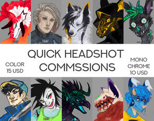 Quick headshots commission [Closed, Thank you!]