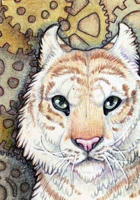 ACEO- Tigerwork Clock